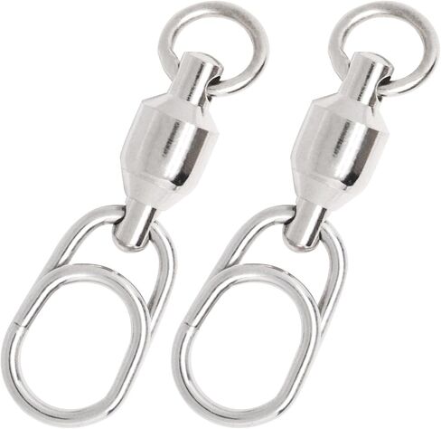 Fishing Swivels, Rolling Ball Fishing Snap Swivels, Stainless Steel Coastlock Snap Silver Nickel Coating, Saltwater Barrel Swivel Fishing Tackle in Kuwait