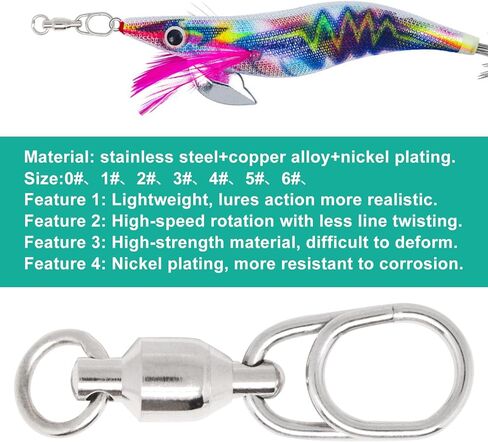 Fishing Swivels, Rolling Ball Fishing Snap Swivels, Stainless Steel Coastlock Snap Silver Nickel Coating, Saltwater Barrel Swivel Fishing Tackle in Kuwait