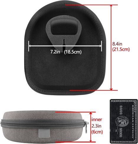 Geekria Shield Headphones Case Compatible with B&O Play Beoplay H9i, H95, H9, H8, H6, H4, H2 Case, Replacement Hard Shell Travel Carrying Bag with Cable Storage (Grey) in Saudi Arabia
