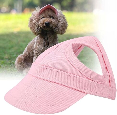 Dog Baseball Hat, Adjust Pet Dog Sun Visor Hat Stripe Dog Outdoor Sport Sun Baseball Hat Visor(l-Pink) in Saudi Arabia