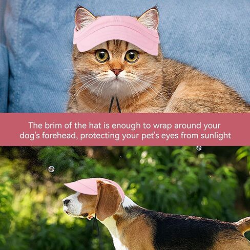 Dog Baseball Hat, Adjust Pet Dog Sun Visor Hat Stripe Dog Outdoor Sport Sun Baseball Hat Visor(l-Pink) in Saudi Arabia