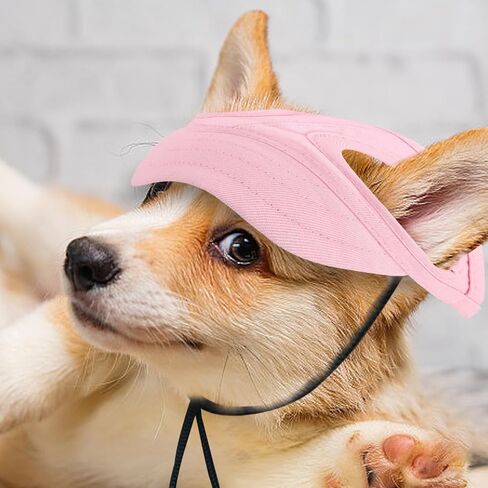 Dog Baseball Hat, Adjust Pet Dog Sun Visor Hat Stripe Dog Outdoor Sport Sun Baseball Hat Visor(l-Pink) in Saudi Arabia