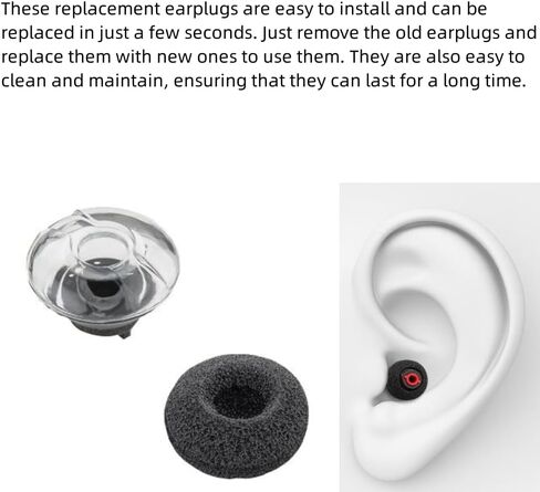 Voyager 5200 Ear Tips Replacement - Comfort Silicon with in-Ear Foam Compatible with Plantronics Ploy Voyager 5200 5220 5210 Series Bluetooth Headset Earphone in Kuwait