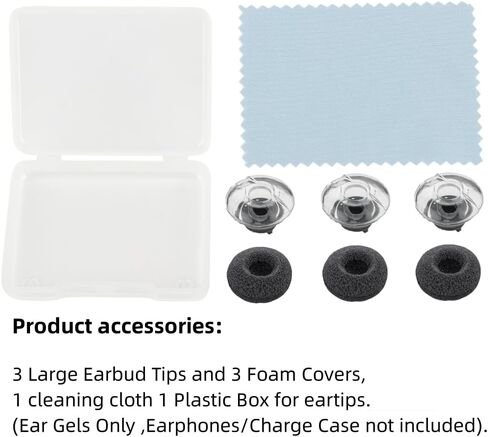 Voyager 5200 Ear Tips Replacement - Comfort Silicon with in-Ear Foam Compatible with Plantronics Ploy Voyager 5200 5220 5210 Series Bluetooth Headset Earphone in Kuwait