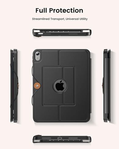 INFILAND Keyboard Case for iPad 10th Generation (10.9", 2022) with Anti-Drop Keycaps, Slim and Portable Detachable Folder Style Keyboard Case with Pencil Holder, Black in Saudi Arabia