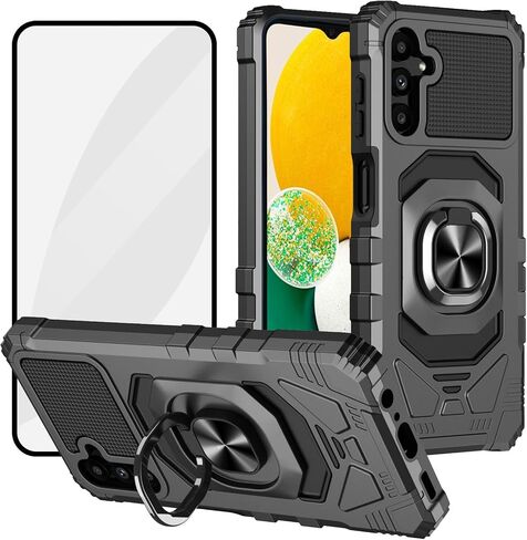 Ailiber Case for Samsung Galaxy S24 FE, Galaxy S24 FE Screen Protector, Ring Kickstand for Magnetic Car Mount, Military Grade, Shockproof Protective Rugged Cell Phone Cover-Rose Gold in Saudi Arabia