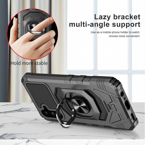Ailiber Case for Samsung Galaxy S24 FE, Galaxy S24 FE Screen Protector, Ring Kickstand for Magnetic Car Mount, Military Grade, Shockproof Protective Rugged Cell Phone Cover-Rose Gold in Saudi Arabia