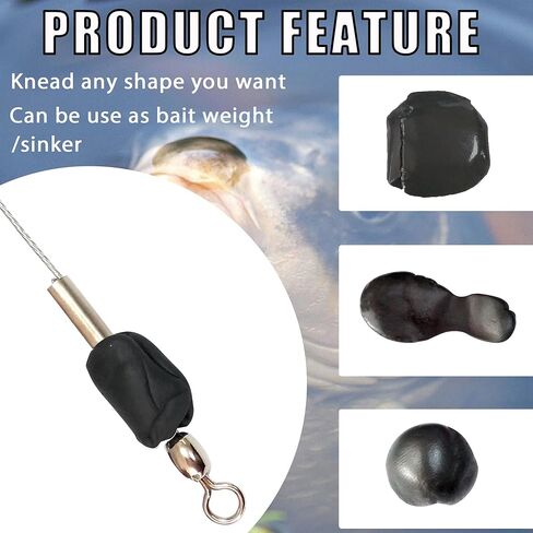 غطاس معجون التنجستين، 3 قطع من معجون التنجستين لوزن سمك الشبوط وشعر صيد السمك سريع السرعة ديربي سيارة وطعم صيد السمك أسود/أخضر/بني in Kuwait