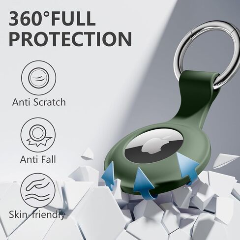 Lerobo Flower Engraved 4 Pack for Airtag Holder,Silicone Airtag case Compatible with Apple Air Tag Case with Keychain, Shockproof & Dustproof Airtag Holders for Pet Tracking, Bags, Kids, Keys, Luggage in Saudi Arabia