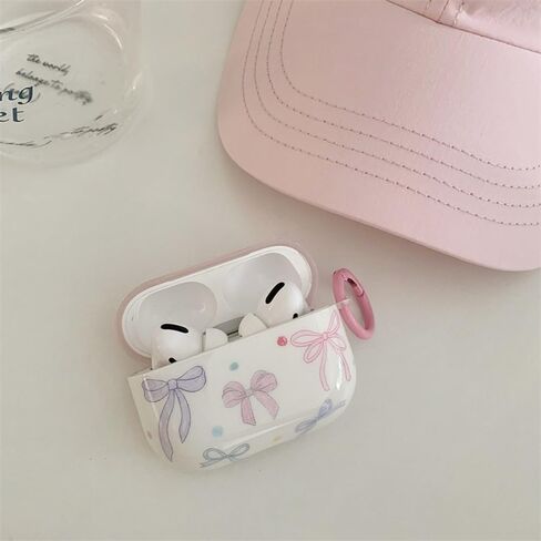 متوافق مع حافظة AirPods، تصميم عصري ناعم وجذاب على شكل فيونكة، غطاء سلسلة مفاتيح جمالي مقاوم للصدمات، حافظات سماعات الرأس لأجهزة Airpods 2 &1 - أبيض in Kuwait