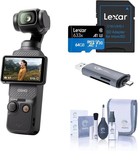 DJI Osmo Pocket 3 Gimbal Camera Creator Combo, Bundle with 64GB Memory Card, Card Reader in Saudi Arabia