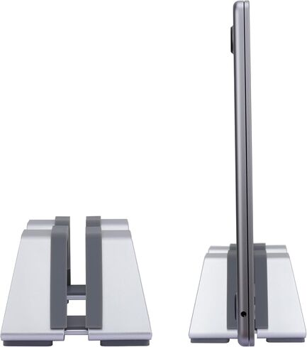 Adjustable Dual Vertical Laptop Stand - Supports 2 Devices Holder, Fit for All Laptops(10-30mm Thickness) - Fashion Design, Adjustable Width, Anti-Slip & Scratch-Resistant, Patented Design in Kuwait