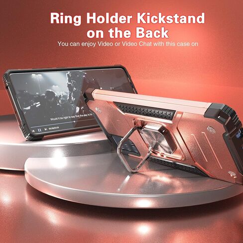 for Galaxy A71 5G Case with Screen Protector,for Galaxy A71 5G Phone Case,Shockproof Drop Test Case with Car Mount Kickstand Lightweight Protective Cover for Galaxy A71 5G,Rose Gold in Saudi Arabia