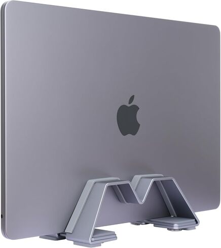 Adjustable Dual Vertical Laptop Stand - Supports 2 Devices Holder, Fit for All Laptops(10-30mm Thickness) - Fashion Design, Adjustable Width, Anti-Slip & Scratch-Resistant, Patented Design in Kuwait