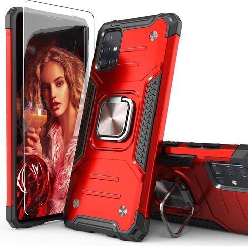 for Galaxy A71 5G Case with Screen Protector,for Galaxy A71 5G Phone Case,Shockproof Drop Test Case with Car Mount Kickstand Lightweight Protective Cover for Galaxy A71 5G,Rose Gold in Saudi Arabia