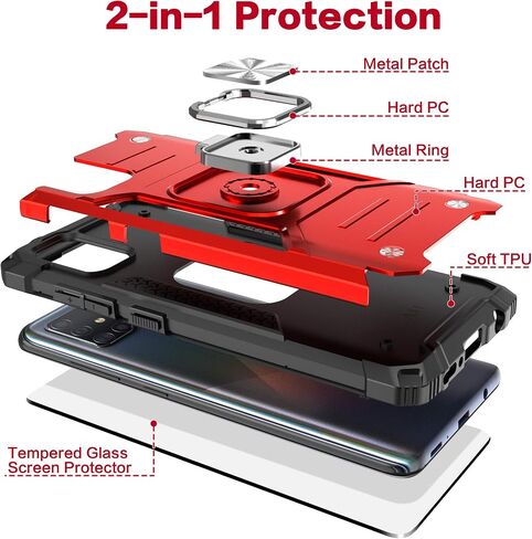 for Galaxy A71 5G Case with Screen Protector,for Galaxy A71 5G Phone Case,Shockproof Drop Test Case with Car Mount Kickstand Lightweight Protective Cover for Galaxy A71 5G,Rose Gold in Saudi Arabia