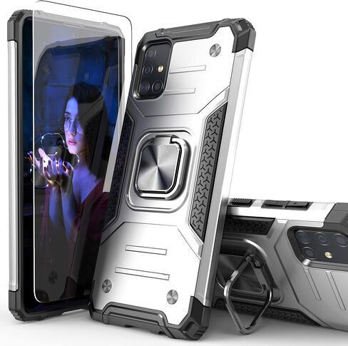 for Galaxy A71 5G Case with Screen Protector,for Galaxy A71 5G Phone Case,Shockproof Drop Test Case with Car Mount Kickstand Lightweight Protective Cover for Galaxy A71 5G,Rose Gold in Saudi Arabia