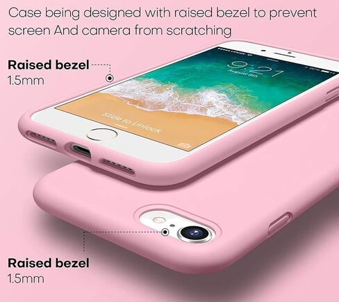 CellEver Heavy-Duty Silicone Case for iPhone SE 2022 (3rd Gen)/iPhone SE 2020 (2nd Gen)/iPhone 8/7 - Military Drop Protection, Elevated Screen & Camera Protection, Scratch-Free Interior, Bright Red in Saudi Arabia