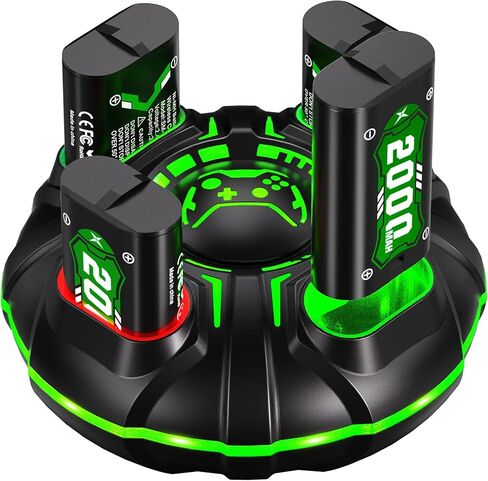 Ukor Fast Charging 2600mAh Rechargeable Battery Packs with Charger for Xbox One/Xbox Series X|S Xbox One S/Xbox One X/Xbox One Elite Wireless Controller, Long Lasting Intelligent Protection in Saudi Arabia