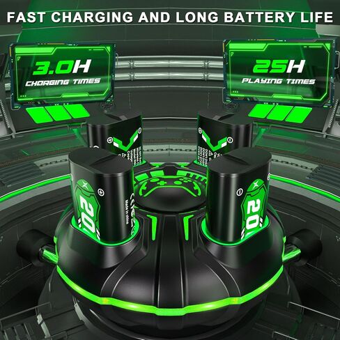 Ukor Fast Charging 2600mAh Rechargeable Battery Packs with Charger for Xbox One/Xbox Series X|S Xbox One S/Xbox One X/Xbox One Elite Wireless Controller, Long Lasting Intelligent Protection in Saudi Arabia