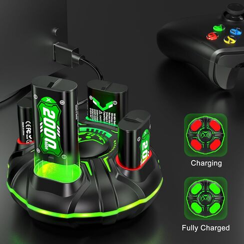 Ukor Fast Charging 2600mAh Rechargeable Battery Packs with Charger for Xbox One/Xbox Series X|S Xbox One S/Xbox One X/Xbox One Elite Wireless Controller, Long Lasting Intelligent Protection in Saudi Arabia