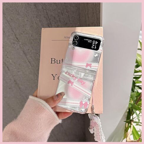 for Samsung Galaxy Z Flip 3 Cute Case Clear Cool Cartoon Bowknot Desgin Stylish Girls Women Bumper Shockproof Anti-Slip Protector Fashion Case (Bowknot, Galaxy Z Flip 3) in Saudi Arabia