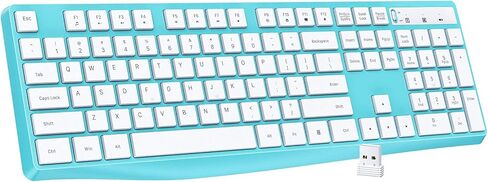 Lovaky MK98 Wireless Keyboard, 2.4G Ergonomic Wireless Computer Keyboard, Enlarged Indicator Light, Full Size PC Keyboard with Numeric Keypad for Laptop, Desktop, Surface, Chromebook, Notebook, Black in Kuwait