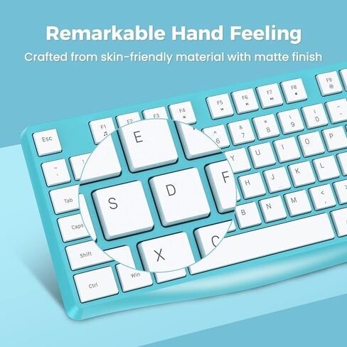 Lovaky MK98 Wireless Keyboard, 2.4G Ergonomic Wireless Computer Keyboard, Enlarged Indicator Light, Full Size PC Keyboard with Numeric Keypad for Laptop, Desktop, Surface, Chromebook, Notebook, Black in Kuwait