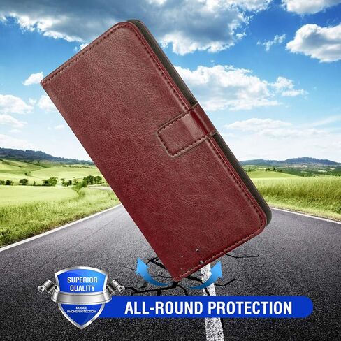 Asuwish Compatible with Honor 90 Lite Wallet Case Tempered Glass Screen Protector and Leather Flip Cover Card Holder Stand Cell Accessories Phone Cases for Honor90 Lite Women Men Brown in Saudi Arabia