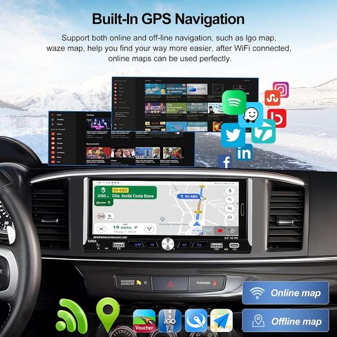 2G+64G Single Din Touchscreen Car Stereo with Wireless Apple Carplay, 6.9" IPS Android Car Radio with Android Auto GPS Navigation Backup Camera WiFi Type-C USB FM RDS Bluetooth Car Audio Receiver in Saudi Arabia