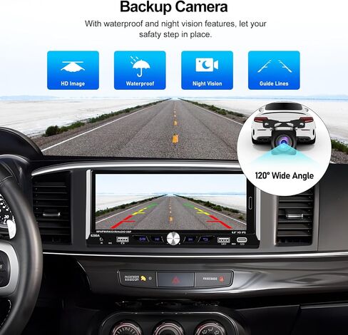 2G+64G Single Din Touchscreen Car Stereo with Wireless Apple Carplay, 6.9" IPS Android Car Radio with Android Auto GPS Navigation Backup Camera WiFi Type-C USB FM RDS Bluetooth Car Audio Receiver in Saudi Arabia