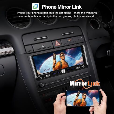 2G+64G Single Din Touchscreen Car Stereo with Wireless Apple Carplay, 6.9" IPS Android Car Radio with Android Auto GPS Navigation Backup Camera WiFi Type-C USB FM RDS Bluetooth Car Audio Receiver in Saudi Arabia