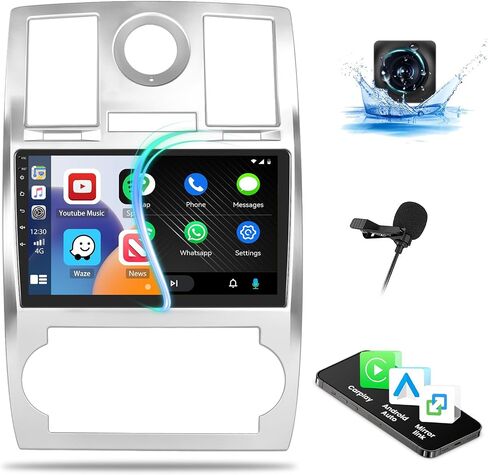 2+64G Android 13 Car Stereo for with Jeep Chrysler 300C 2004-2011 with Carplay Android Auto Mirror Link 9 inch Touch Screen FM RDS HiFi Bluetooth WiFi GPS + Camera & MIC in Saudi Arabia