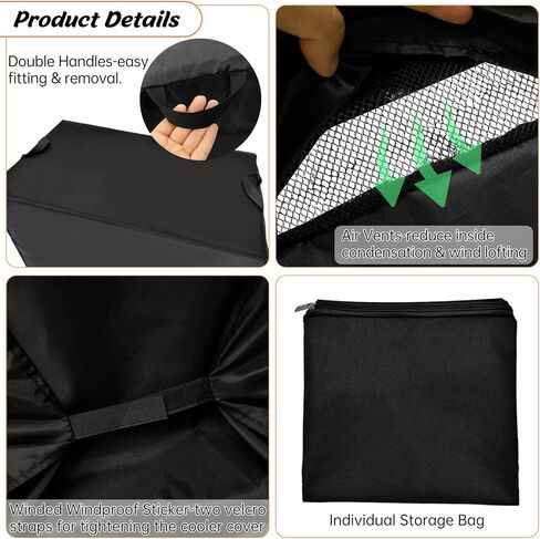 Patio Cooler Cart Cover, Fits for Most 80 Quart Rolling Cooler Cart Cover, Waterproof Patio Ice Chest Protective Covers for Outdoor Bar Cart, 33L X 19W X31H in in Kuwait