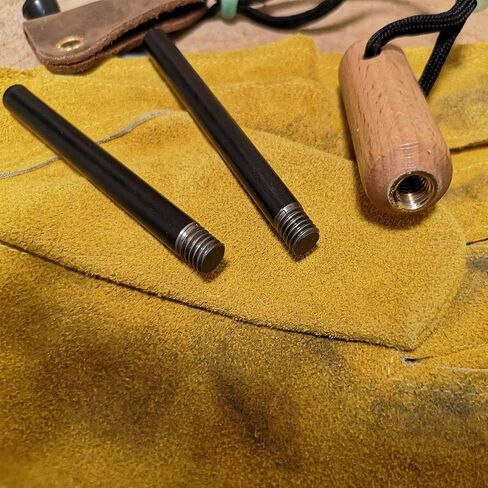 BSGB Ferro Rod Fire Starter with Wood Handle 5/16" Inch Survival Magnesium Ferro Rod with Striker & Paracord Rope Camping Survival Kit in Kuwait