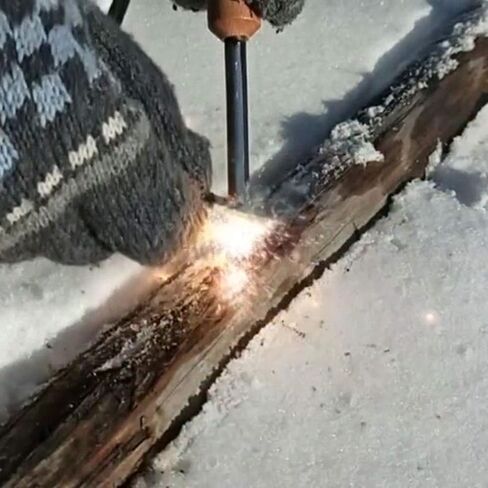 BSGB Ferro Rod Fire Starter with Wood Handle 5/16" Inch Survival Magnesium Ferro Rod with Striker & Paracord Rope Camping Survival Kit in Kuwait
