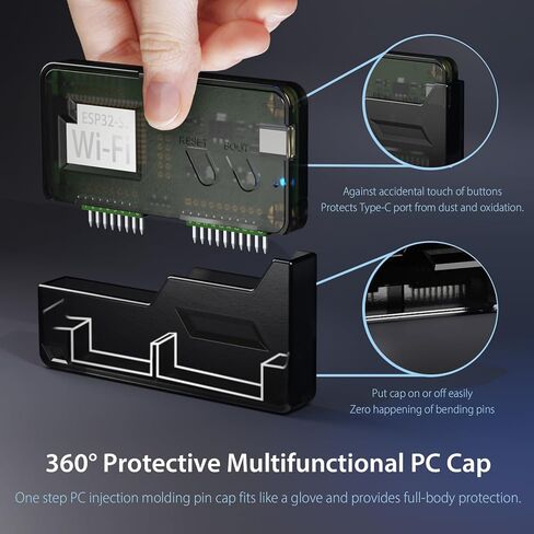 حافظة حماية 4 في 1 لجهاز Flipper Zero ولوحة تطوير Wi-Fi V1 ESP32-S2، مجموعة غطاء ملحقات للوحة Flipper Zero WiFi Dev - أسود وأزرق in Kuwait