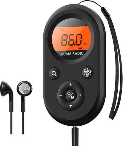 UMUTOO FM Walkman Radio, 300mAh Rechargeable Portable Pocket Transistor Radio with Best Reception,LCD Digital Tuning with Backlight, Stereo Sound, Belt Clip for Jogging,Walking (Black) in Kuwait