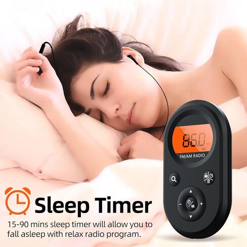 UMUTOO FM Walkman Radio, 300mAh Rechargeable Portable Pocket Transistor Radio with Best Reception,LCD Digital Tuning with Backlight, Stereo Sound, Belt Clip for Jogging,Walking (Black) in Kuwait
