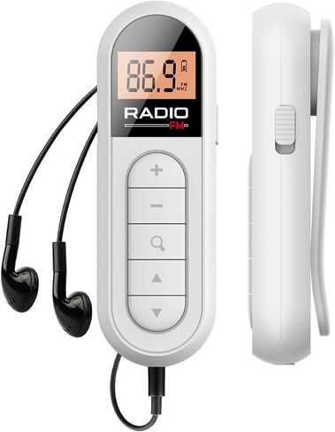UMUTOO FM Walkman Radio, 300mAh Rechargeable Portable Pocket Transistor Radio with Best Reception,LCD Digital Tuning with Backlight, Stereo Sound, Belt Clip for Jogging,Walking (Black) in Kuwait