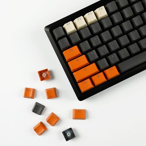 Carbon Miami PBT Double Shot Cherry Profile ANSI Backlit Keycaps for MX Mechanical Keyboard Melody 96 KBD75 68 61 87 104 Keychron(Only Keycap) (Carbon) in Saudi Arabia