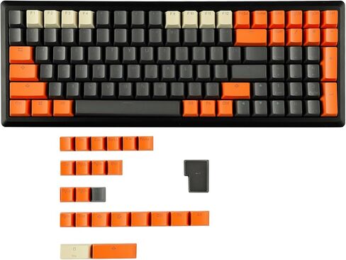 Carbon Miami PBT Double Shot Cherry Profile ANSI Backlit Keycaps for MX Mechanical Keyboard Melody 96 KBD75 68 61 87 104 Keychron(Only Keycap) (Carbon) in Saudi Arabia
