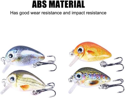 Fishing Lures, ABS Micro Fishing Bait Kit Mini Artificial Saltwater Fishing Bait for Freshwater Saltwater Fishing(Mixed Color) in Saudi Arabia
