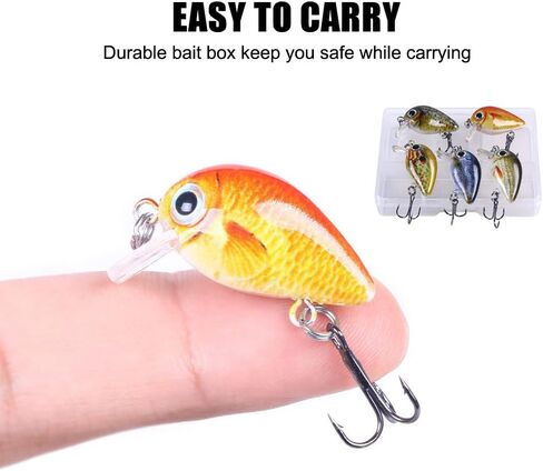 Fishing Lures, ABS Micro Fishing Bait Kit Mini Artificial Saltwater Fishing Bait for Freshwater Saltwater Fishing(Mixed Color) in Saudi Arabia