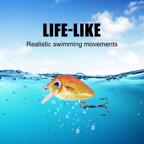 Fishing Lures, ABS Micro Fishing Bait Kit Mini Artificial Saltwater Fishing Bait for Freshwater Saltwater Fishing(Mixed Color) in Saudi Arabia