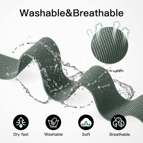 3 Pack Stretchy Nylon Watch Bands Compatible with Garmin Venu 2S/Venu 3S/Vivoactive 4S/Vivomove 3S, 18mm Loop Elastic Straps for Garmin Forerunner 255S/Forerunner 265S Women Men in Kuwait