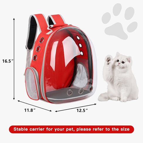 Pet Backpack Carrier with Harness Backpack for Cats, Small Dogs, Bunnies etc with Harness Included, Pet Carrier for Traveling, Walking, Hiking and Outdoor Activities (Grey) in Saudi Arabia