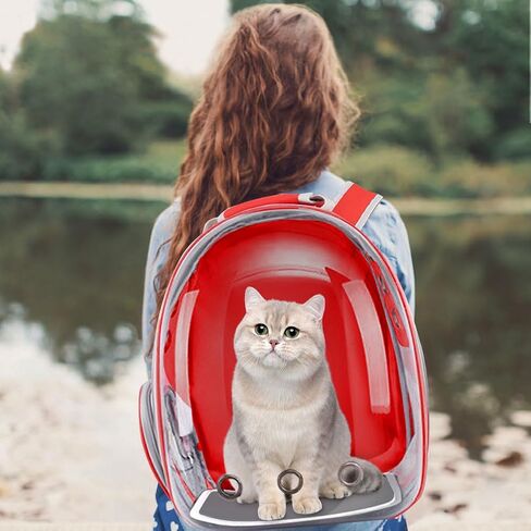 Pet Backpack Carrier with Harness Backpack for Cats, Small Dogs, Bunnies etc with Harness Included, Pet Carrier for Traveling, Walking, Hiking and Outdoor Activities (Grey) in Saudi Arabia