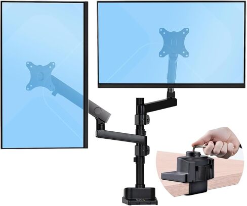 حامل مكتبي ثلاثي الشاشات من StarTech.com لما يصل إلى ثلاث شاشات مقاس 27 بوصة، VESA 75x75/100x100، تعديلات ذراع بدون أدوات in Kuwait