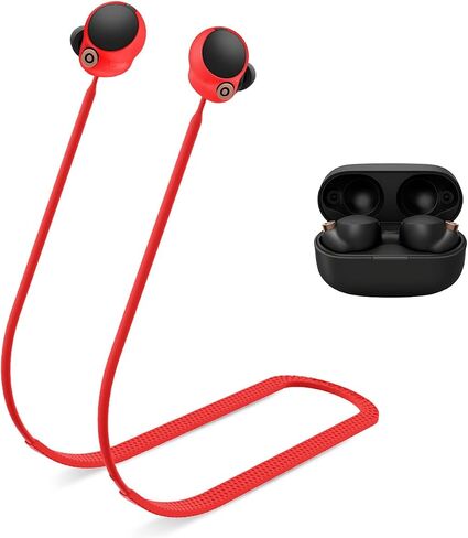 حزام WOFRO المضاد للفقد لسماعات الأذن Sony WF-1000XM4، ملحقات حبل سيليكون ناعمة رياضية مضادة للانزلاق متوافقة مع سماعات الرأس اللاسلكية Sony WF-1000XM4 سلك حبل الرقبة (أسود) in Saudi Arabia